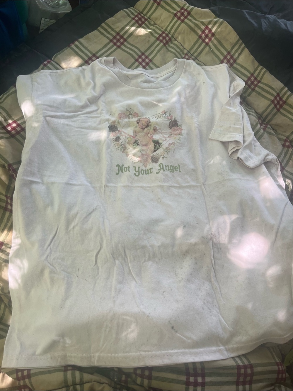 Kids White 'Not Your Angel' Graphic Tee